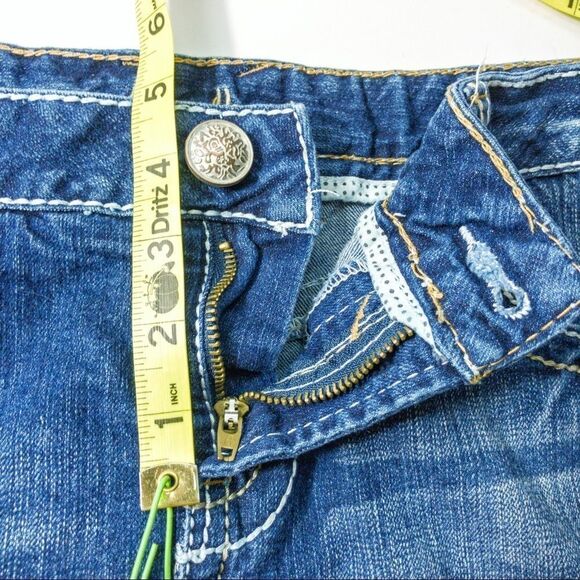 Amethyst Distressed Denim Miniskirt Sz 11 - Picture 11 of 12